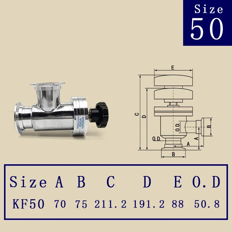 High vacuum baffle valve KF manual angle valve GDJ-16, 25 valves, 40 collets, 50 pipe fittings, 304 stainless steel, 1 piece