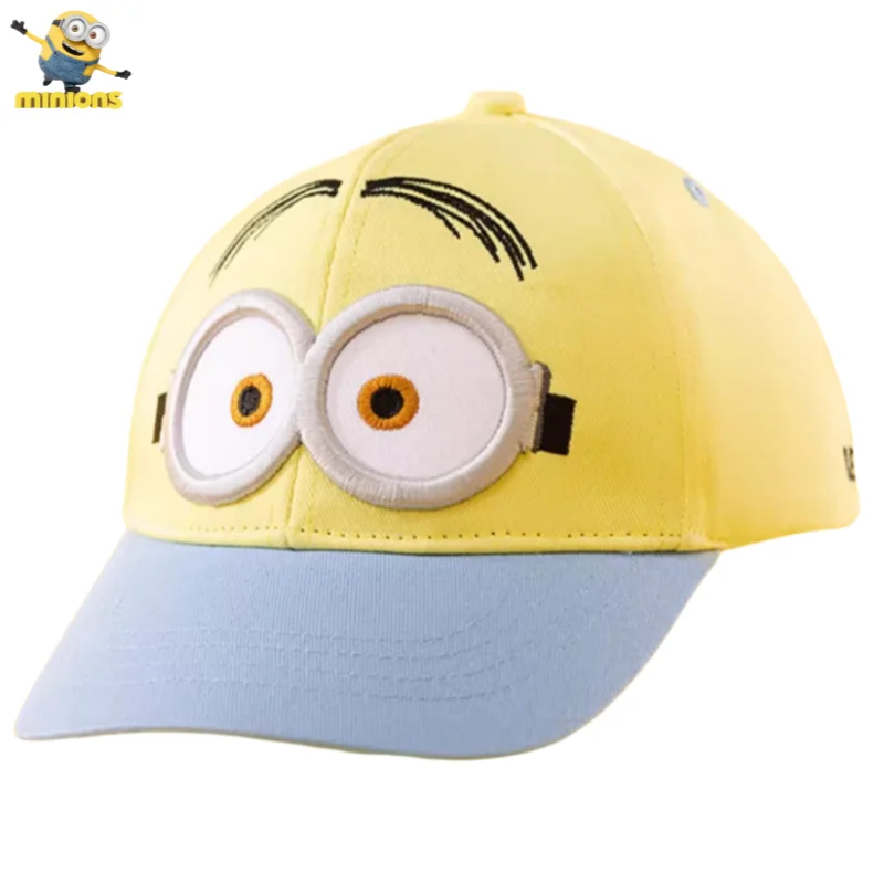 Despicable Me Minions Anime Peripheral Cartoon Cute Children's Baseball Cap Creative Personality Kawaii Flat-Brim Hat Peaked Cap