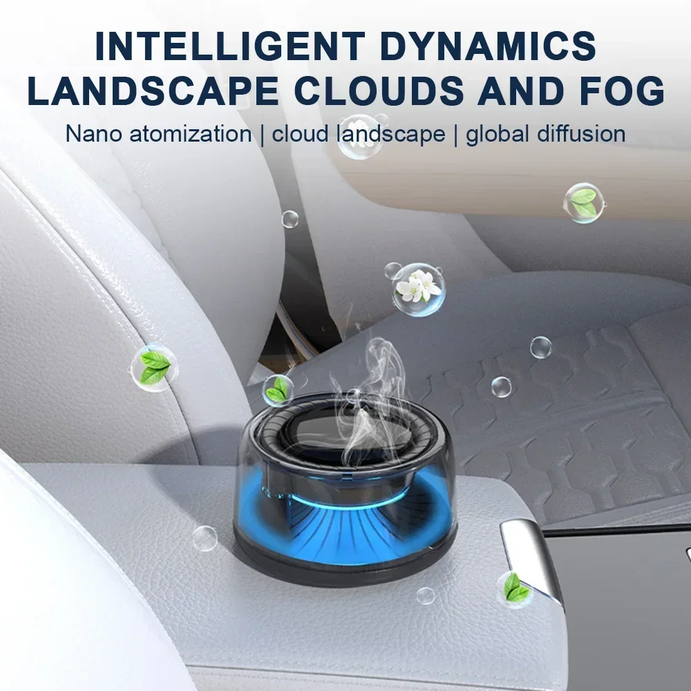 Car Aroma Air Freshener Creative Vehicle Diffuser Ambient Light Cloud Mist Fragrance ElectricCar Flavoring Good Smell Home Gift view 6