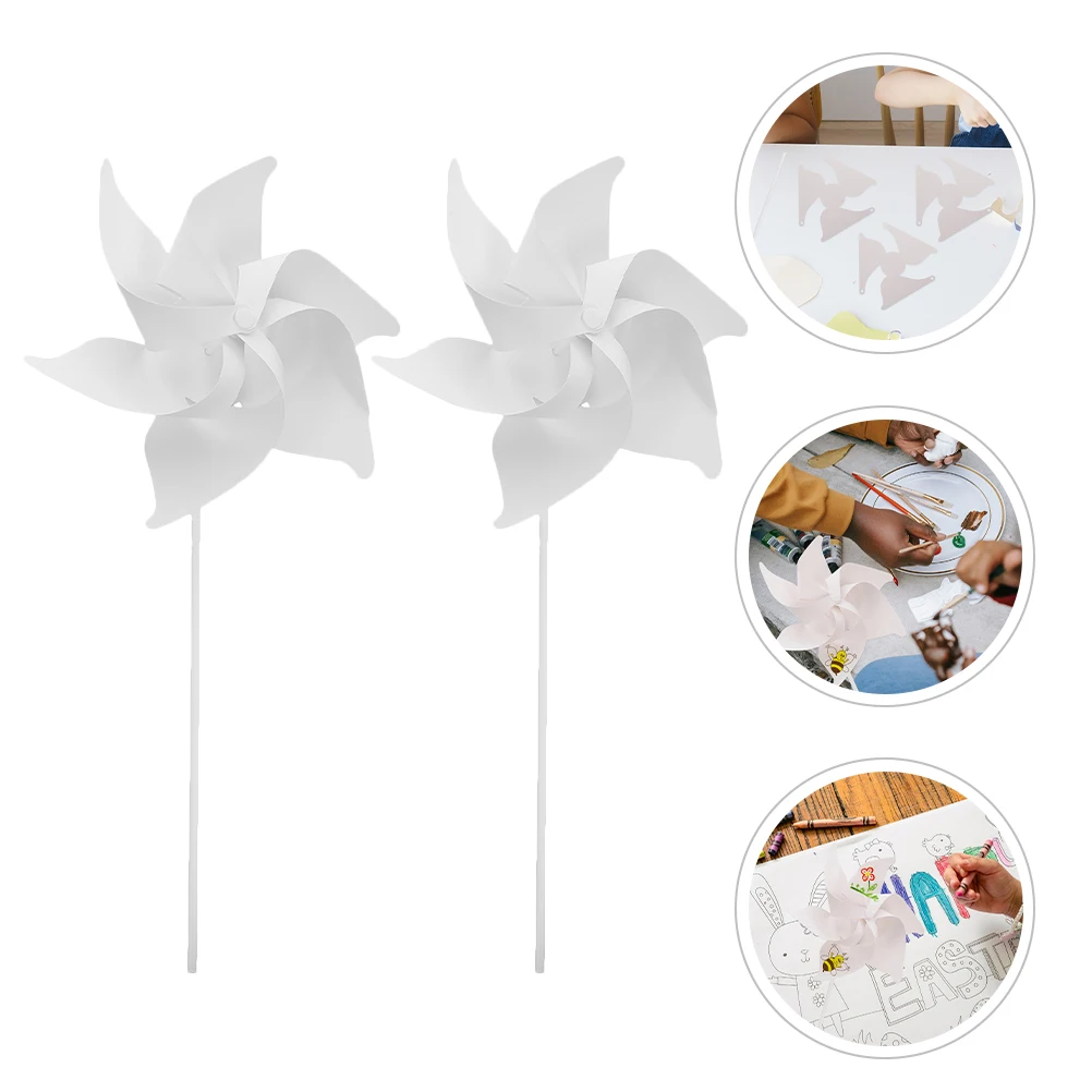 20pcs Paper Windmills Unfinished Pinwheels for Kids Toy Crafts Unfinished Pinwheels Diy Supplies Educational Tools