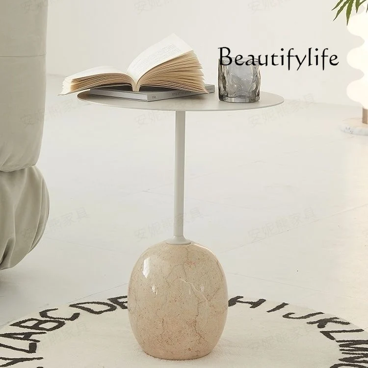 Nordic Marble Metal Small Coffee Table Living Room Sofa Side Table Designer Bedside Simple round Table