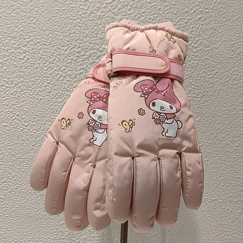 Sanrio simpatico cartone animato inverno ciclismo sci più pile ispessito punti antivento guanti termici guanti comfort di minoranza femminile