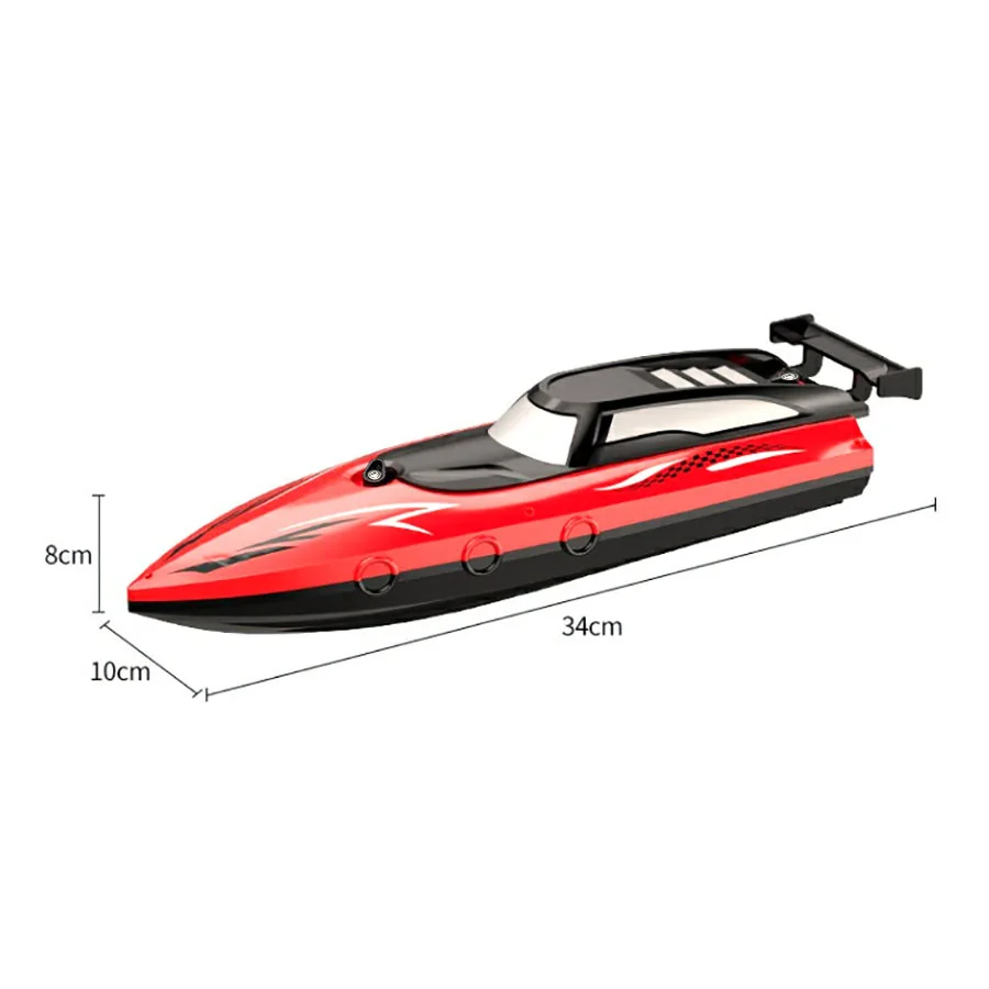 Barco de velocidade rc 2.4ghz, barco de corrida de alta velocidade com controle remoto, hélice dupla, barco de brinquedo elétrico à prova d'água para piscina, lago, crianças e adultos
