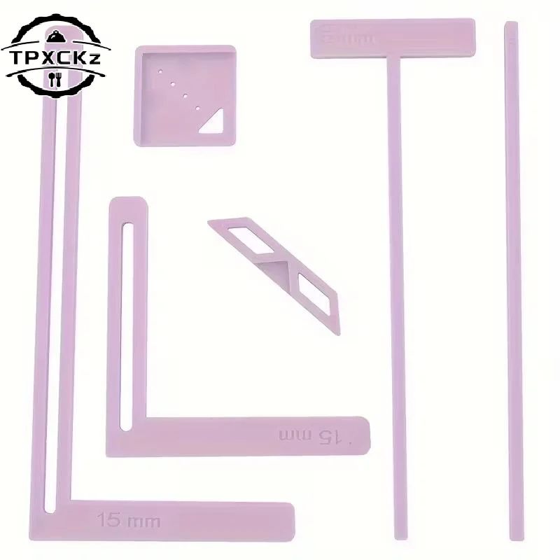 6Pcs Scrapbooking Tool Multi-Functional Ruler DIY Journal Scrapbook Cover Making Kit Book Binding Positioning School Supplies