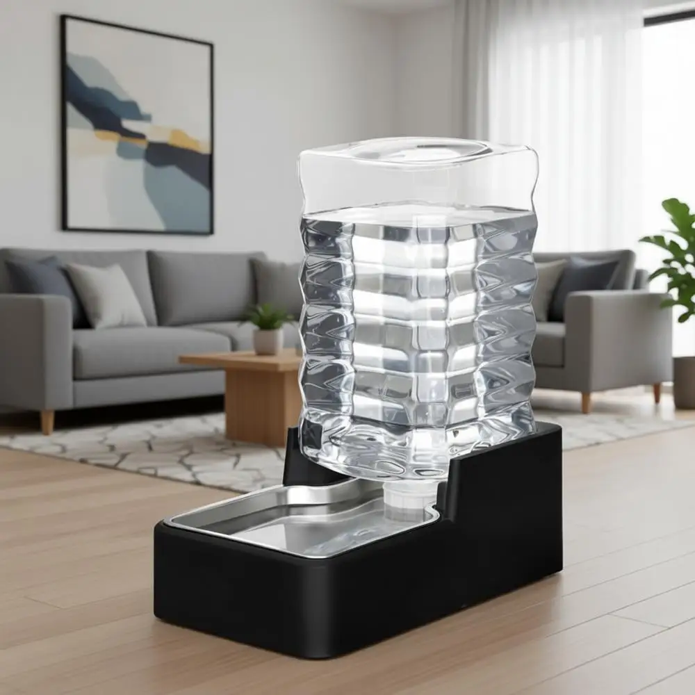 

8.5L Black Automatic Leak-Proof Gravity Dispenser for 30-60 LB Dogs with Arthritis - Ideal for Garage Living Room