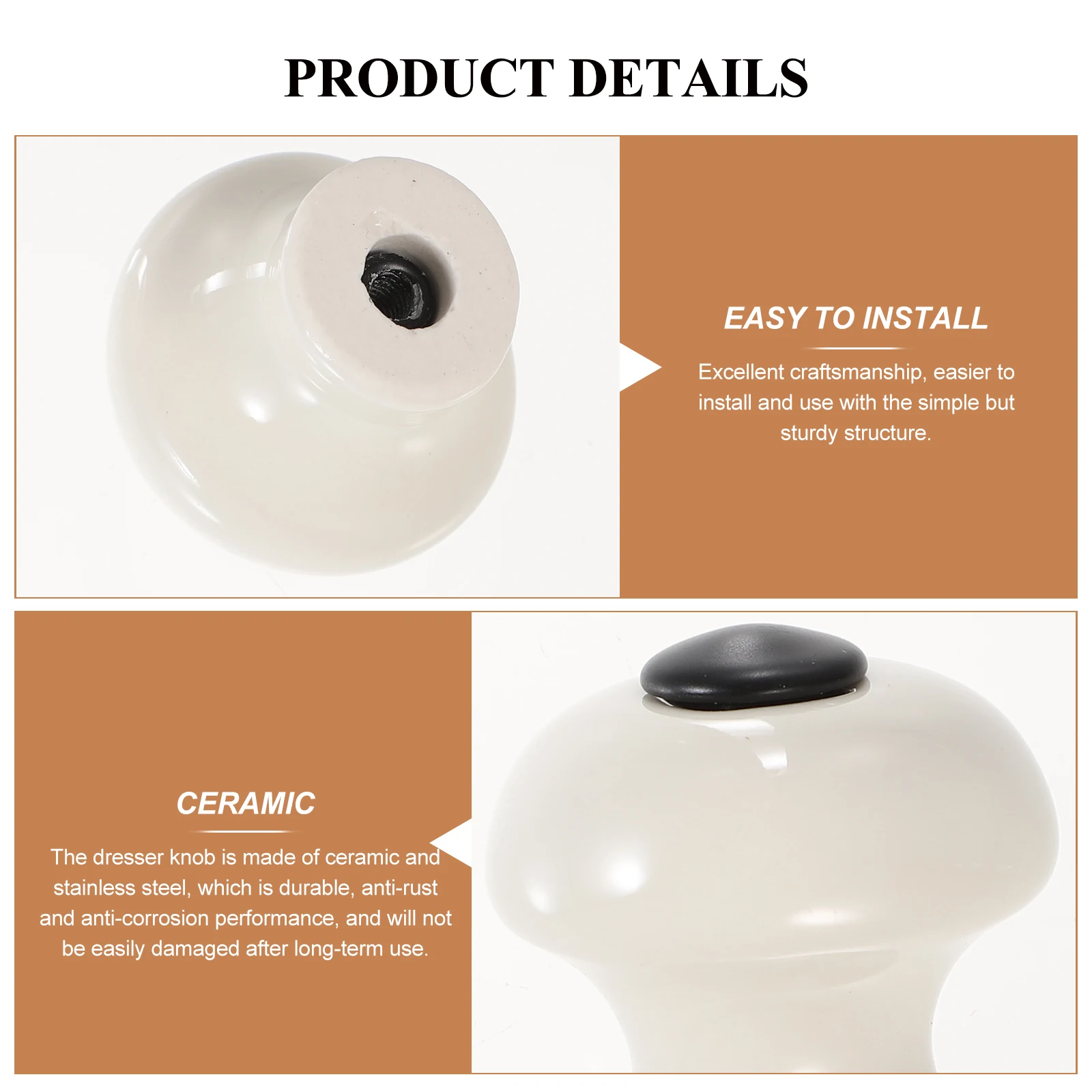 

Ceramic Handle Cabinet Door Knobs for Cabinets Cupboard Handles Closet Round Porcelain Kitchen Cupboards