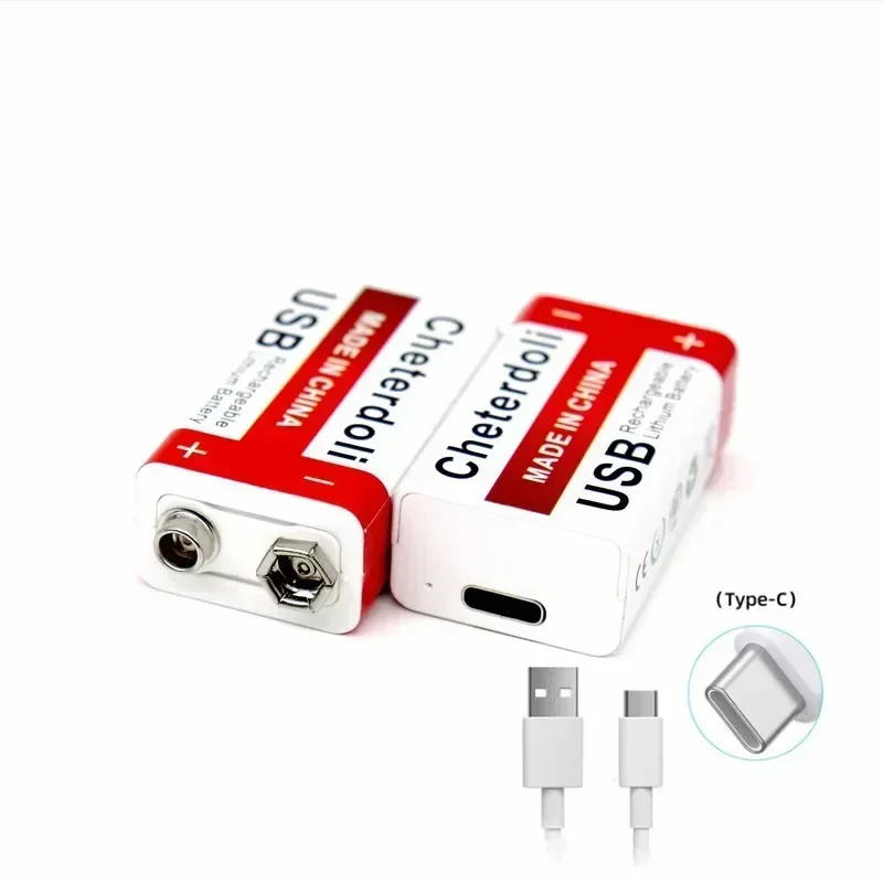9900mAh Type-C USB 9 فولت ليثيوم أيون بطارية قابلة للشحن 6F22 9 فولت بطارية ليثيوم أيون ل RC نموذج هليكوبتر لعبة الميكروفون