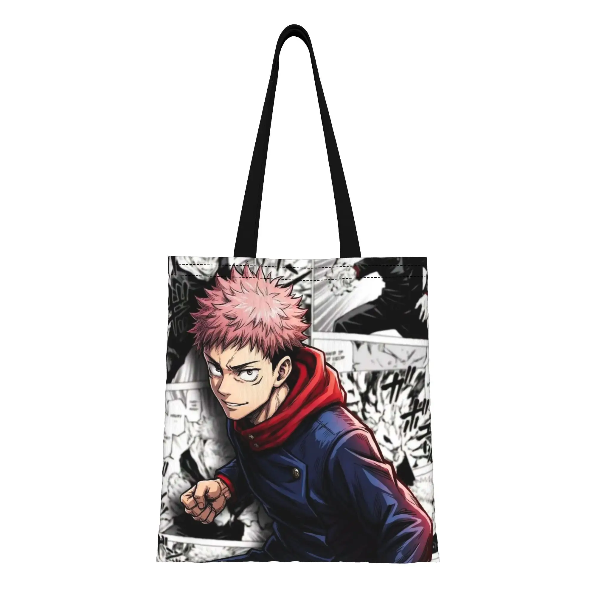 

Back to school season Yuji Itadori (5) Jujutsu Kaisen Canvas Tote Bag Perfect for Shopping Women's Top-Handle Bags
