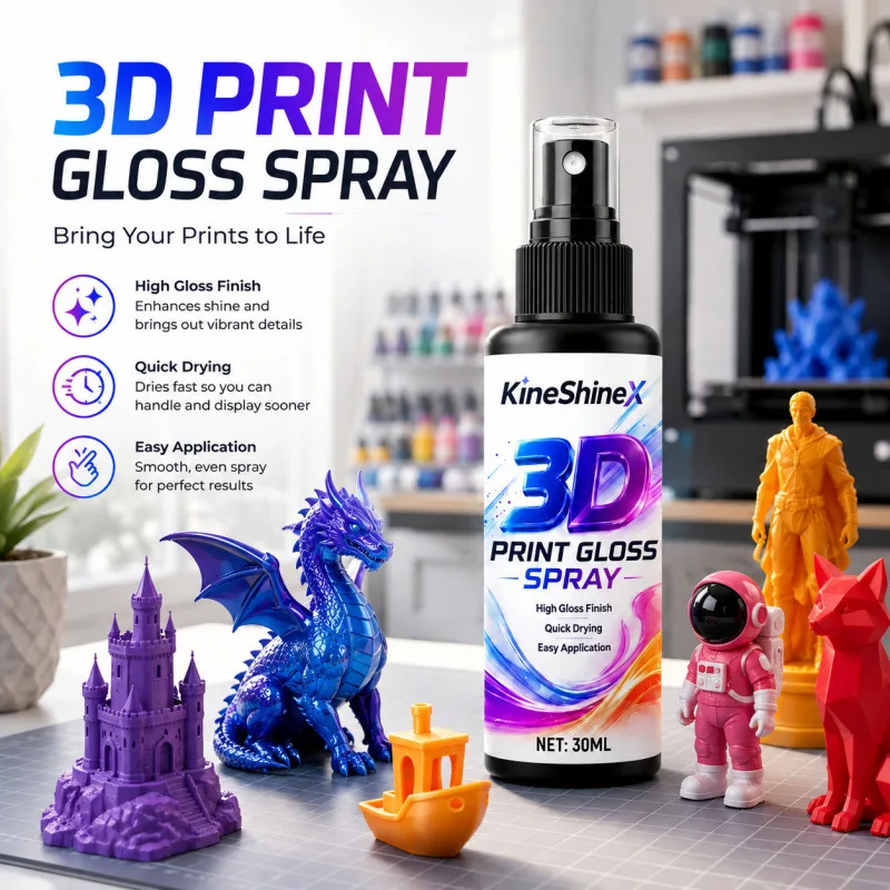 Image of 3D-Druck Glanzspray 50ml/100ml – Glanzverstärker für PLA, ABS, Harz & PETG, stellt den Glanz wieder her, glatte Oberfläche, einfache Sprühanwendung