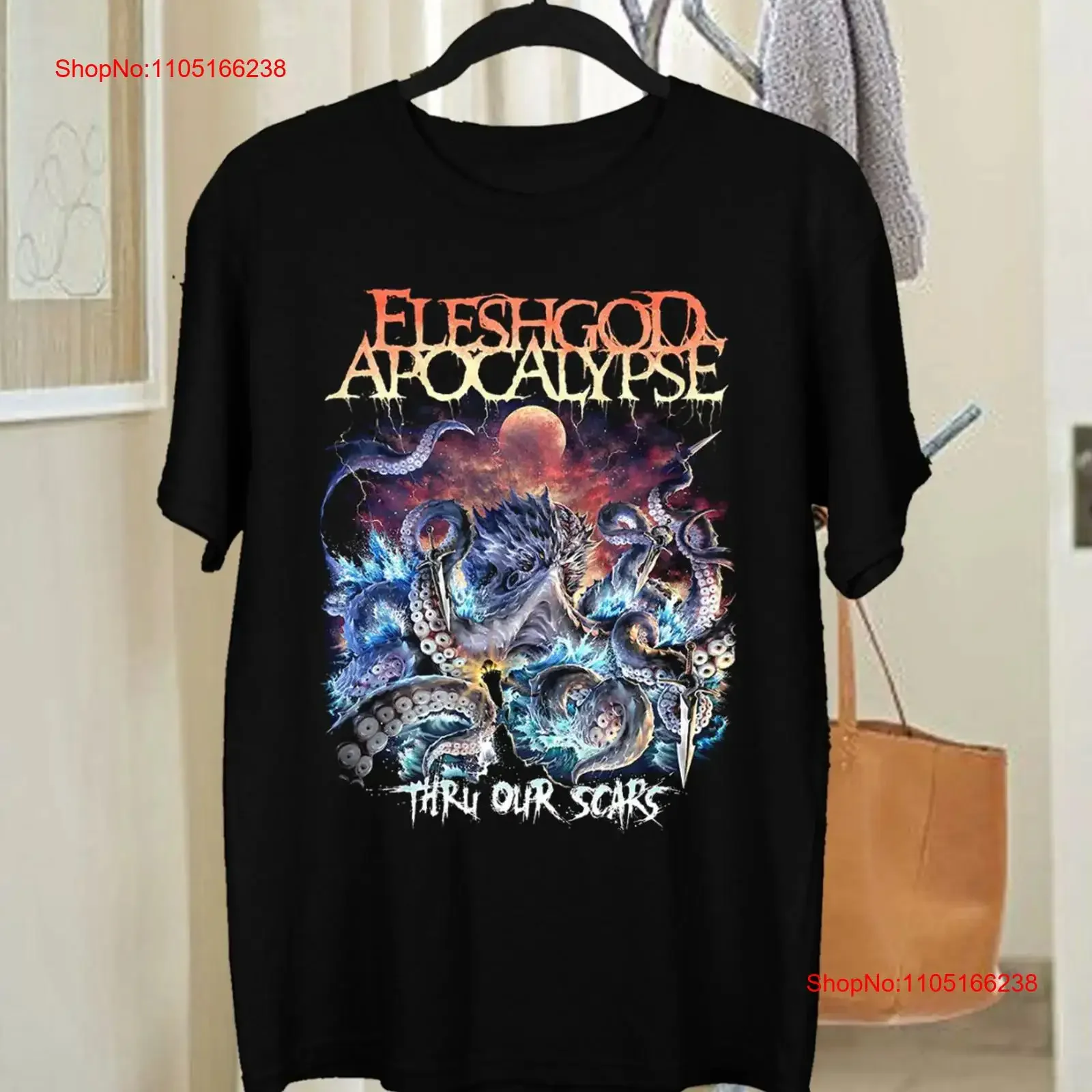 Fleshgod Apocalypse Thru Our Scars T Shirt Black All Size For Fan AL810 vintage Washed Unisex Slightly Breathable fashion