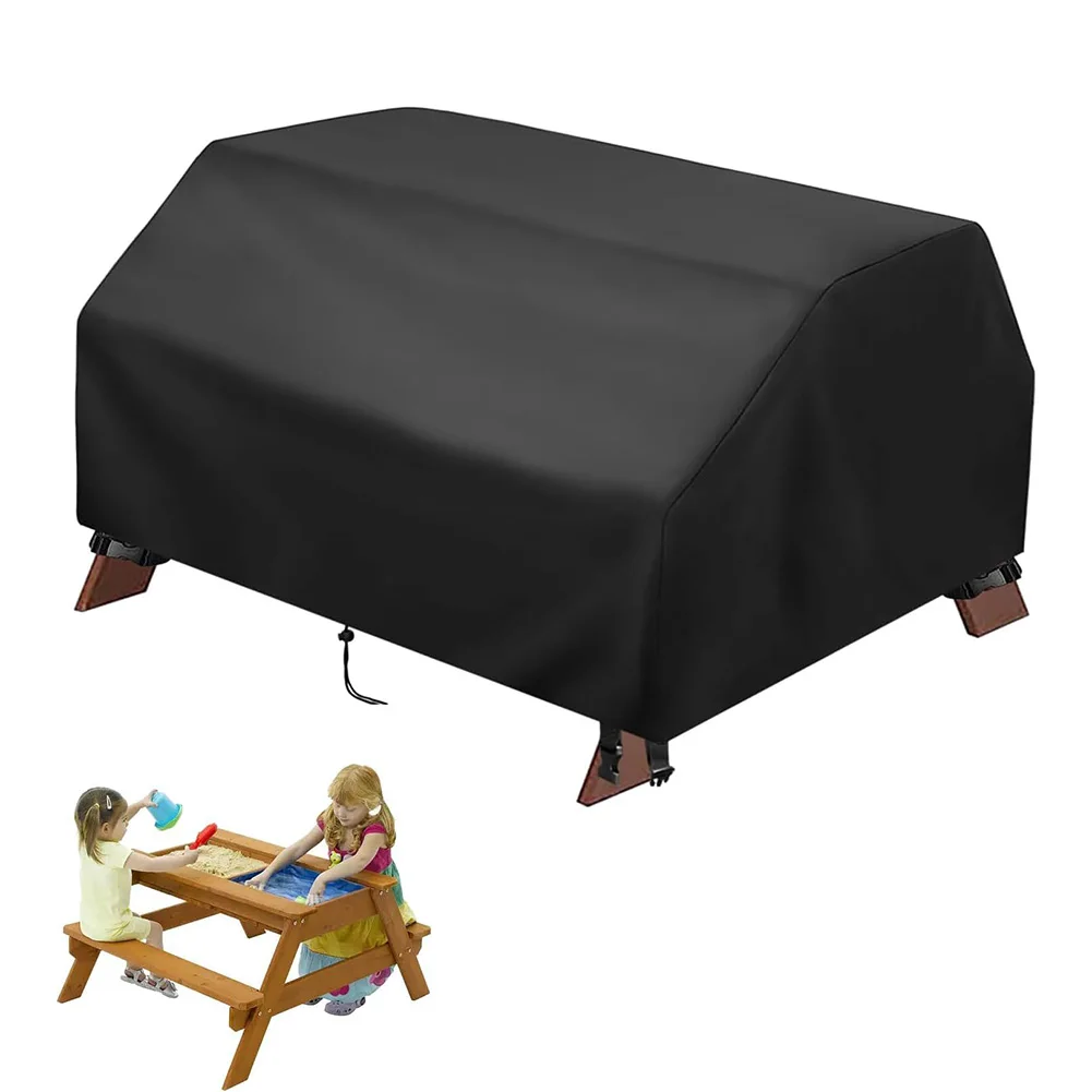 

Детский чехол для стола для пикника, водонепроницаемый чехол для стола с песком и водой, уличный чехол для патио, кухонного стола, скамейки, черный