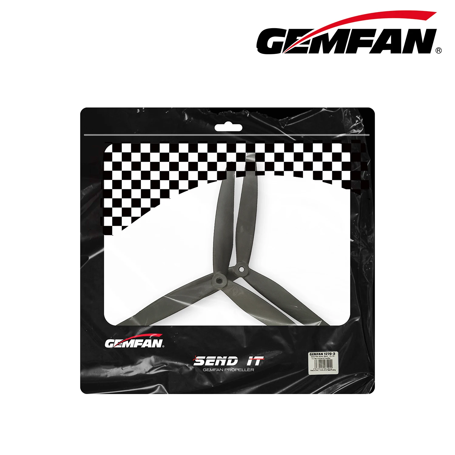 Gemfan-hélice fpv com 3 lâminas hélice, longo alcance, fibra de vidro, nylon, cw, ccw, 12 polegadas, 1pair/2pcs