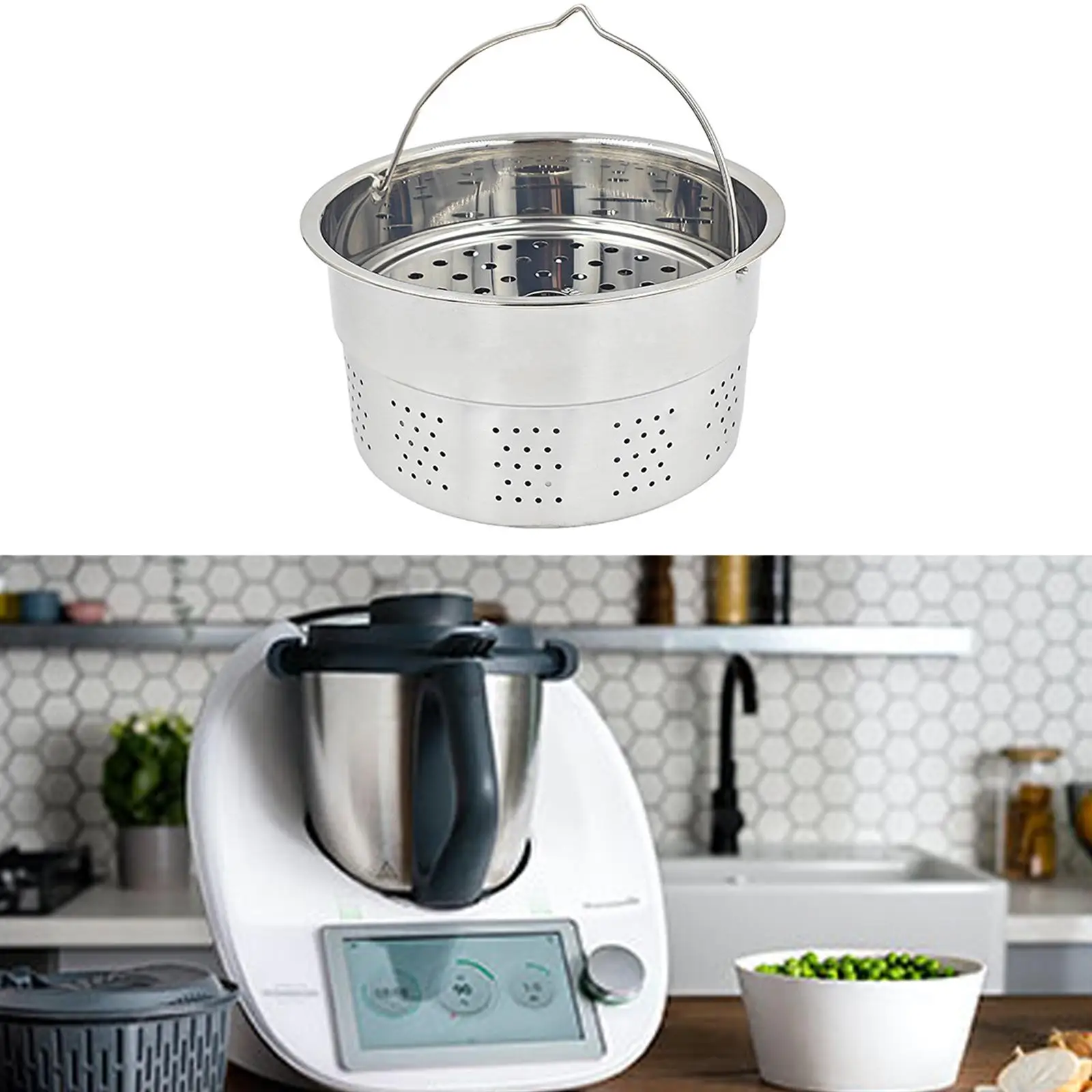 Cesta Vaporera Multifuncional con Rejilla, Accesorios de Cocina, Inserto para Vaporera para Pollo, Dumplings, Mariscos, Pescado y Bollos