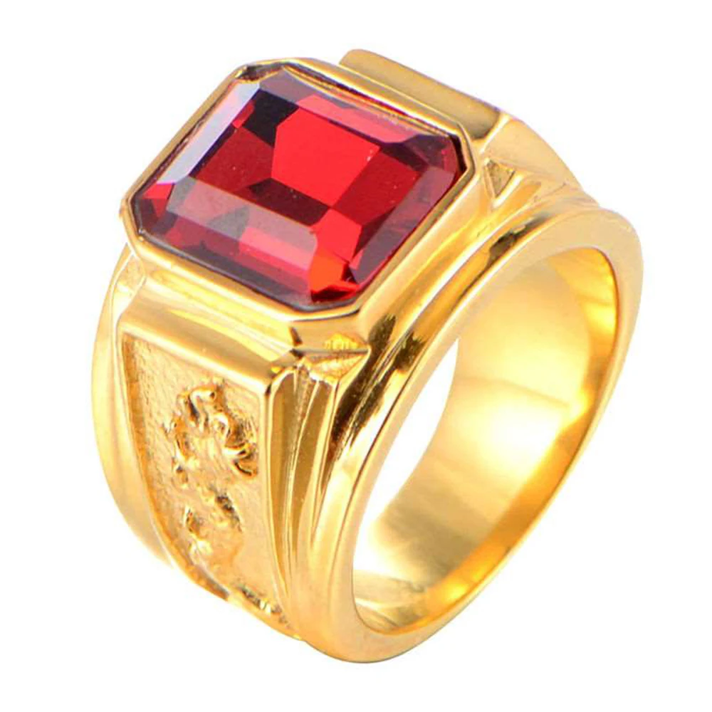 BAOSHINA Hot Selling Vintage CZ Zirconium Stone Alloy Ring For Men Fashion Punk Style Man Rings Bijoux Men\'s Jewelry
