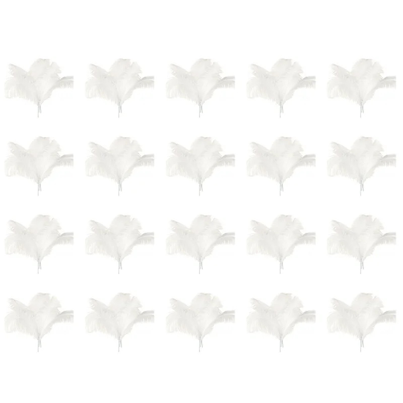 

ABMR-200 Pcs Natural Ostrich Feathers Wedding Party Decoration White 45-50Cm