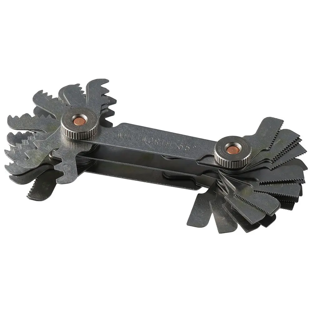 Stainless Steel Screw Thread Pitch Gauge 55 Degree & 60 Degree 52Pcs Cutting Gauge Metric & Imperial Thread Measuring Gage