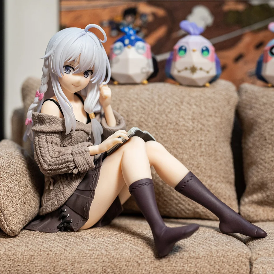 9 سنتيمتر أنيمي تجول الساحرة: رحلة Elaina الشكل Elaina فستان منسوج الجلوس الموقف عمل الشكل البلاستيكية لعبة مجسمة جمع