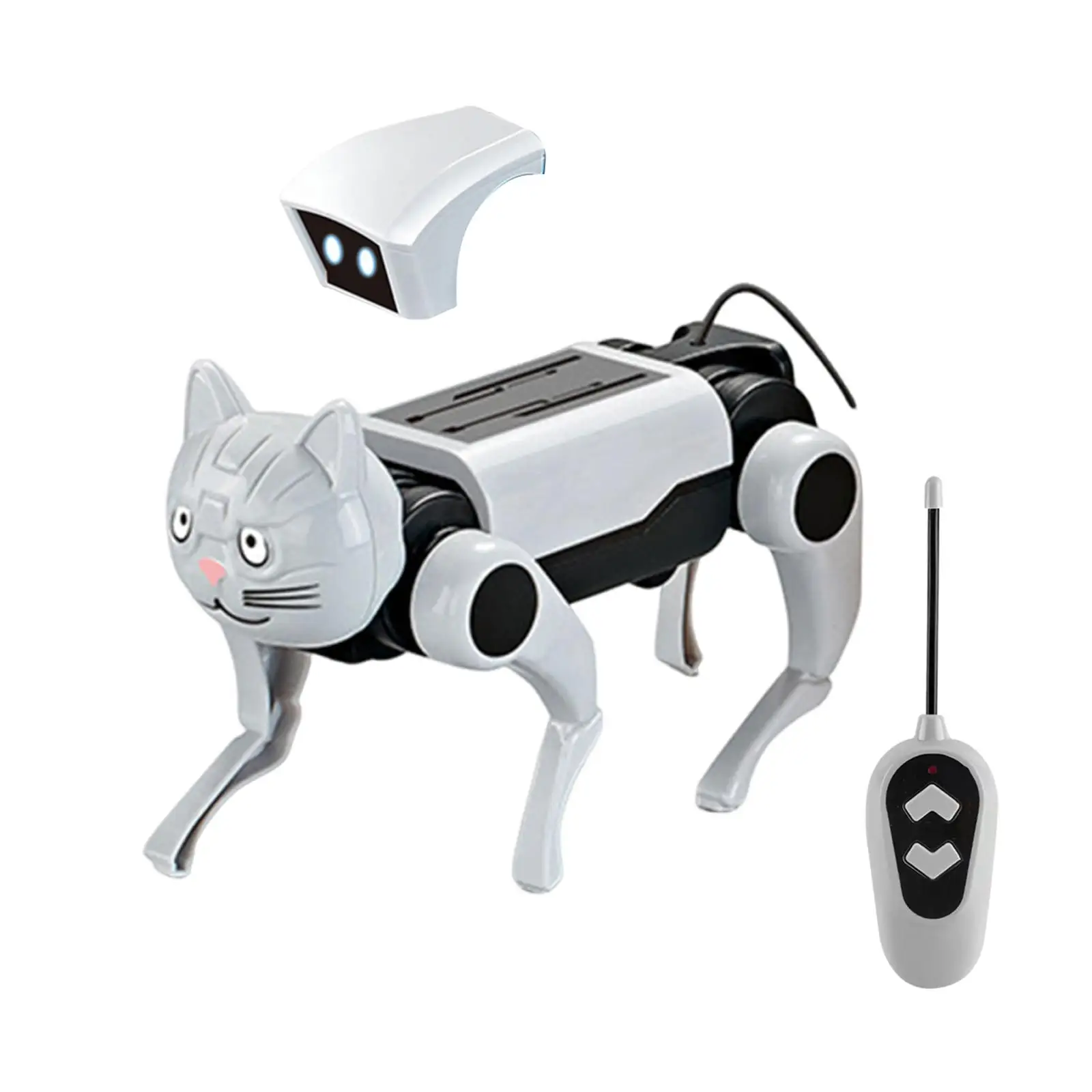 Cachorro robótico DIY, juguete de rompecabezas, Robot perro, cabezas reemplazables, Control remoto, Robot perro para niñas, adolescentes, adultos, niños, regalos de cumpleaños