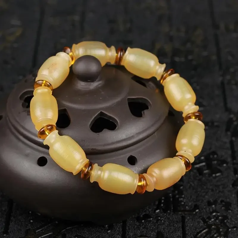 Fidelity Natural Horn Beads Bracelet Vase Ethnic Style Single Circle Men's and Women's Horn Hand String Free Shipping Jewelry