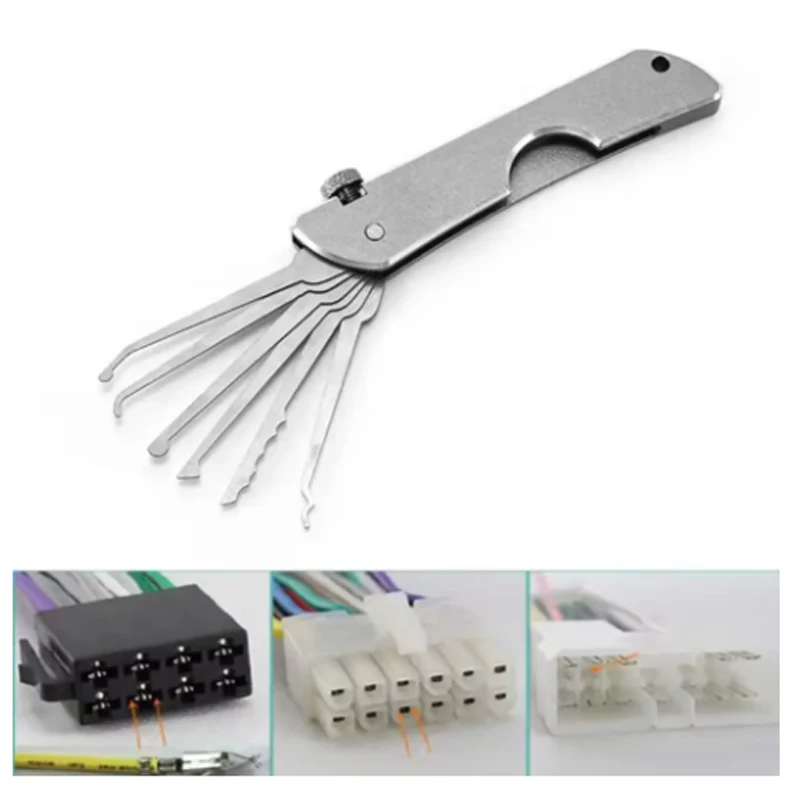 

Portable Compact Lock Picking Set Key Replacement Versatile Door Open Keys Rust-resistant 6 In 1 Automotive Pick Hook DIY