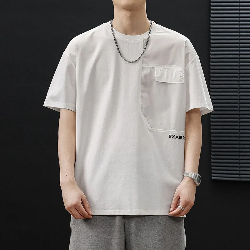 Oversize T-shirt Loose Summer Men T-Shirts 7XL 6XL Pockets T-Shirt 150KG