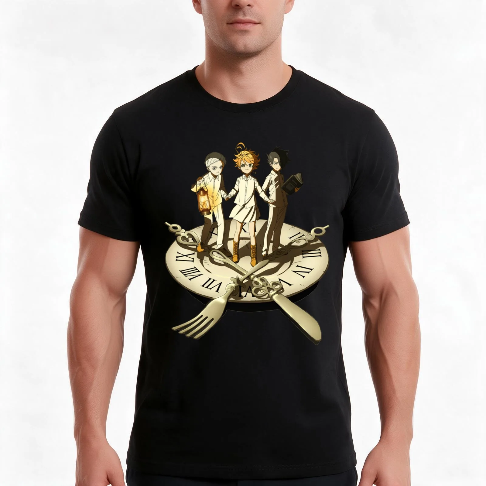 Emma Ray & Norman Trio - The Promised Neverland Essential T-Shirt Summer Casual Cotton Tee Oversized Streetwear Tops
