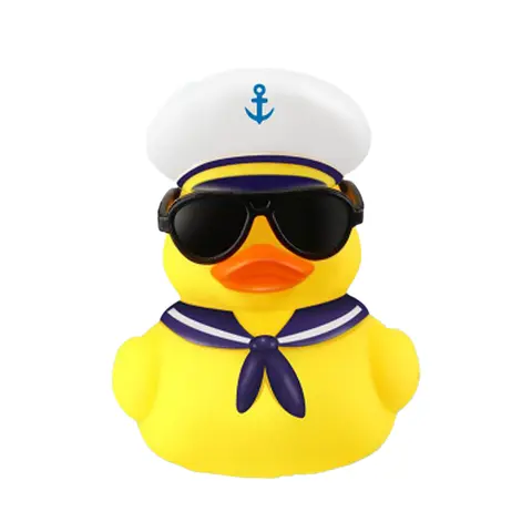 Güneş Gözlüklü 1 adet Lastik Ördekler, Cruise Ördekler Sarı Ördekler Şapkalı Mini Yelkenli Cızırtılı Ördekler Yaz Cruise
