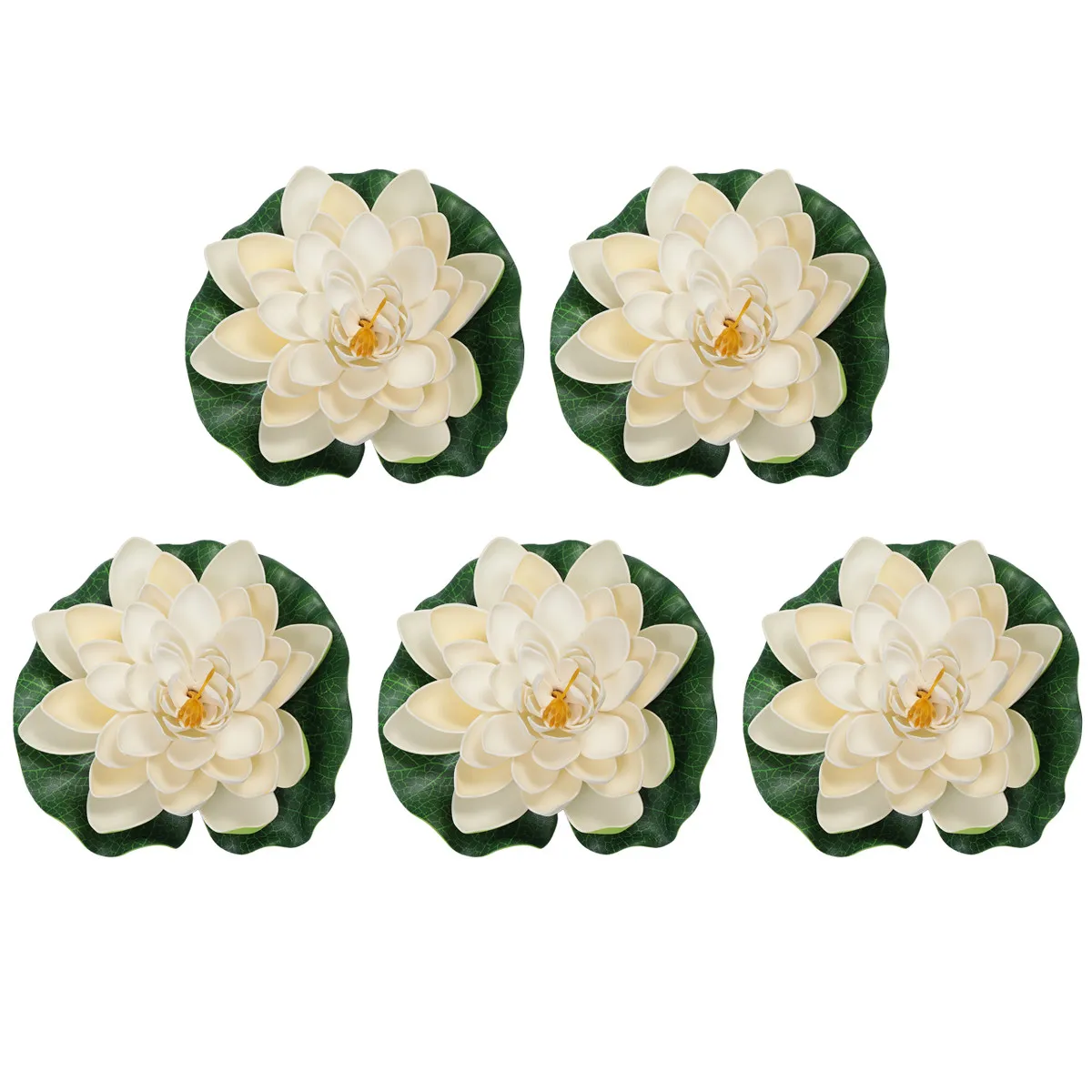 10Pcs Vivid Floating Lotus Decor Set Eco Friendly No Water Needed Artificial Plants for Pond Fish Tank Patio Garden Party Water - view 2
