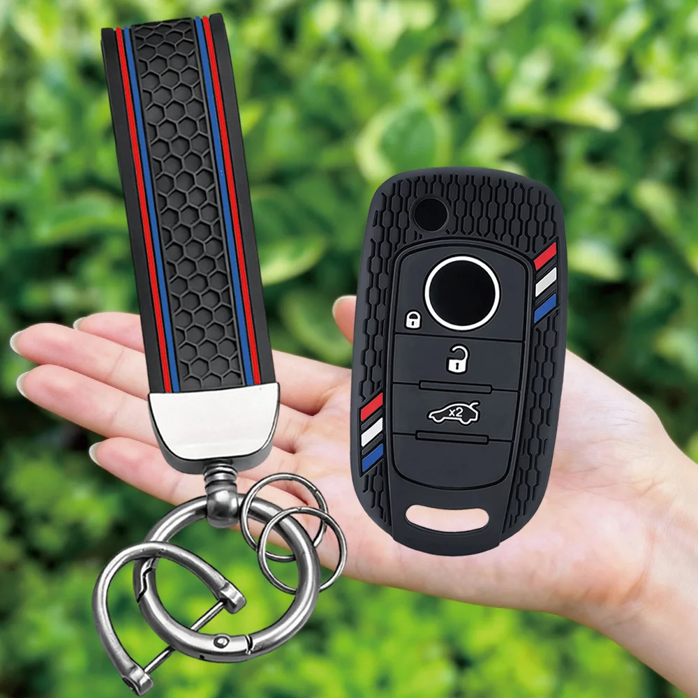 Fashion Keychain Silicone Key Case Cover Shell For FIAT Tipo Toro Nuovo Freedom 500X Doblo Argo Grazie Protector Fob Accessories