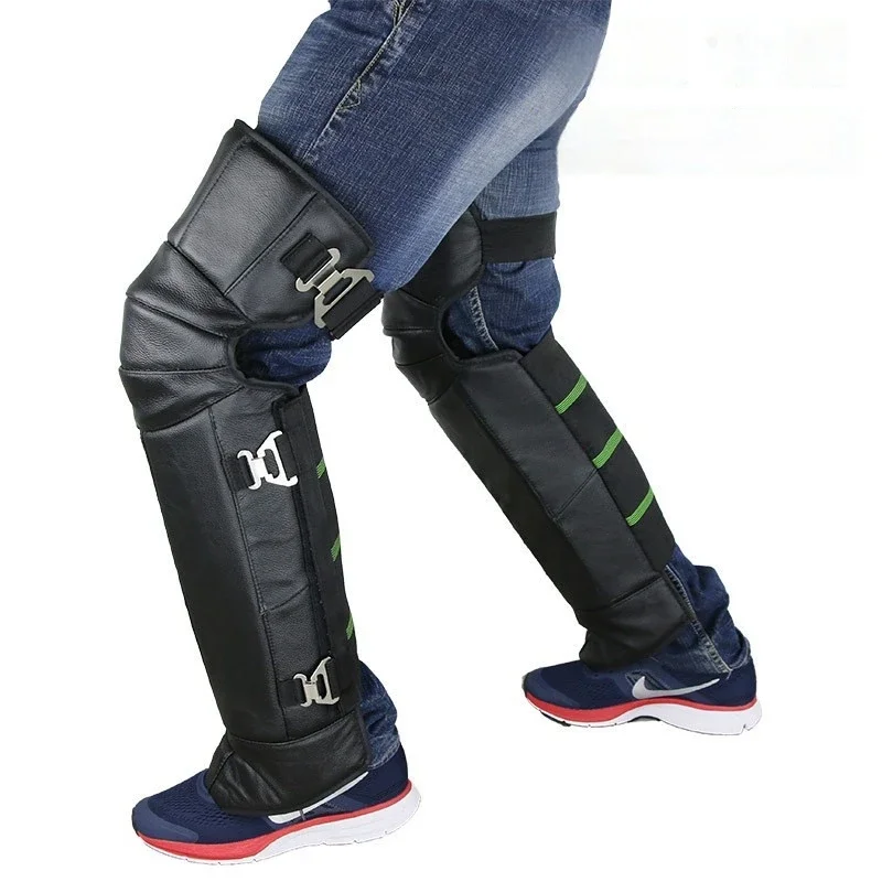 Motorcycle Leather Knee Pads Long Full Winter Waterproof Windproof Skiing Skating Protector Windproof Warm Knee Pads