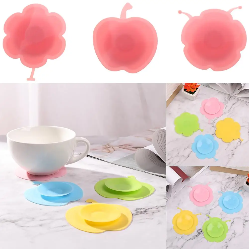 Household Convenient Baby Feeding Double Sided Suction Cup Dining Drinking Anti-slip Suckers Cup Mat Placemat Coasters