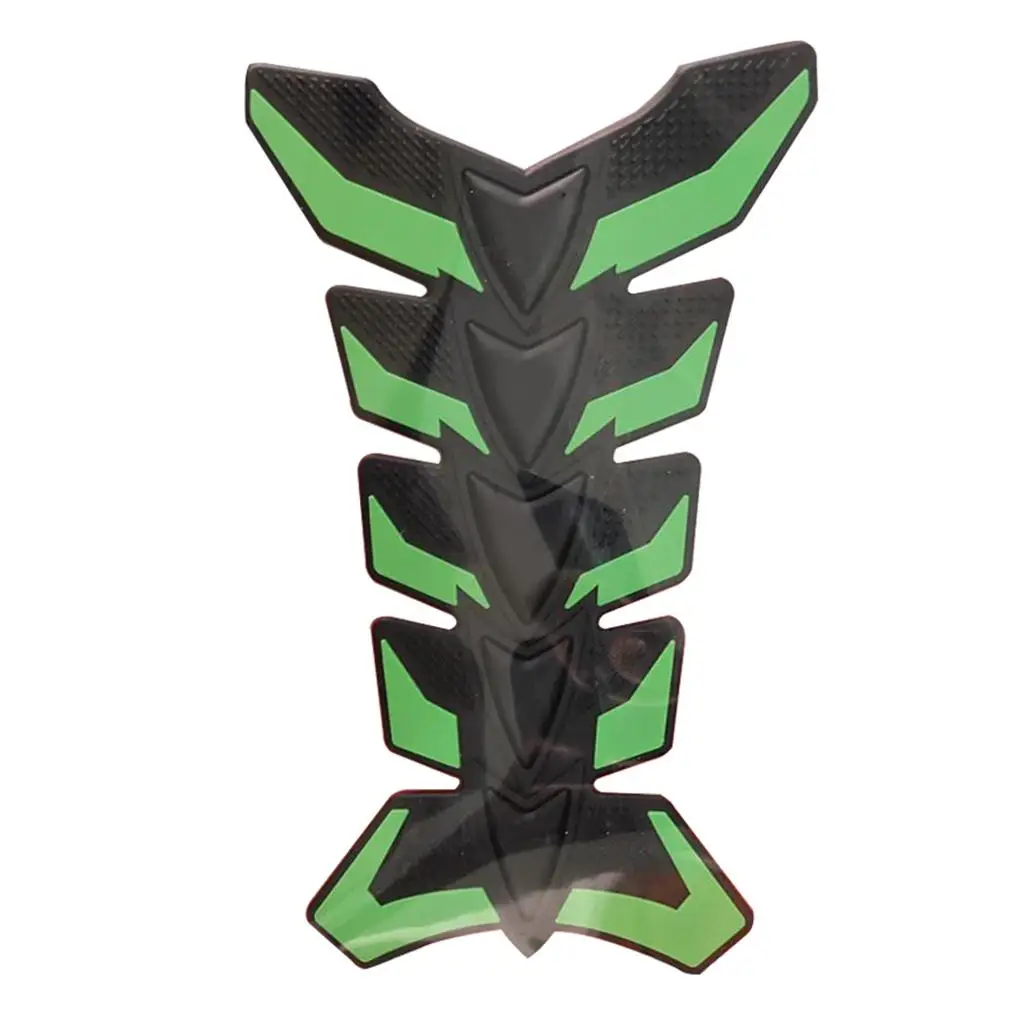 

20cm Green 3D Rubber Fishbone Motorcycle Modified Oil Tank Pad Decal Sticker