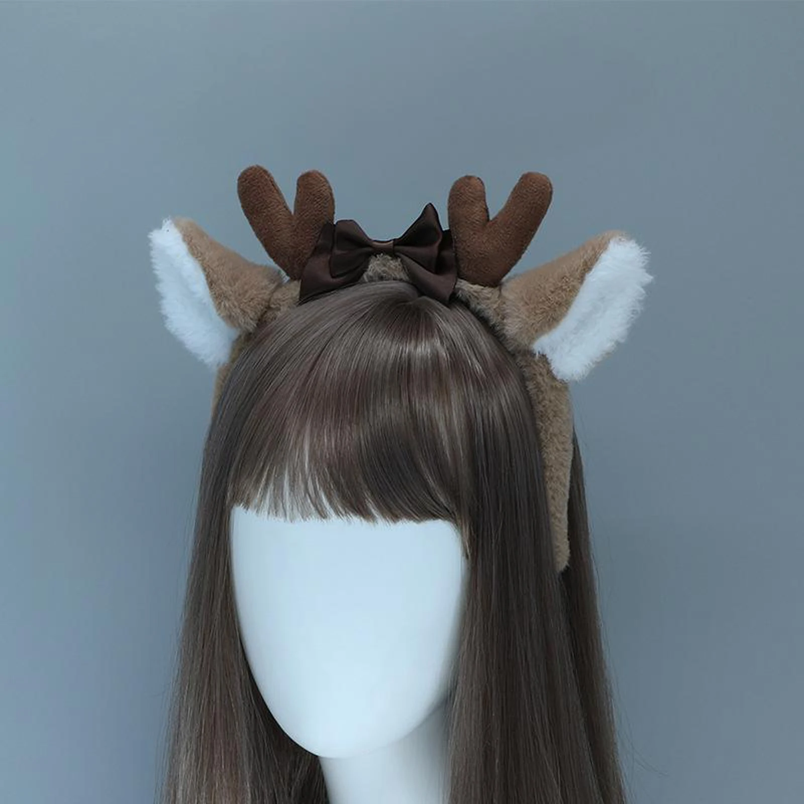 Women Festive Christmas Deer Hairband Cute Antler Holiday Headwear for Party Cosplay Costume