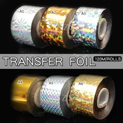 TSZS 1 Roll/Lot Nail Art Nail Foils Transfer Rolls 120M 35 Colors Sticker For Nail Tip Decoration Self-Adhesive Stickers