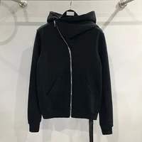 Otoño diseño de cremallera sudaderas con capucha negras chaqueta deportiva para hombres y mujeres American Rock Hip Hop Street Wear abrigos de punto elásticos