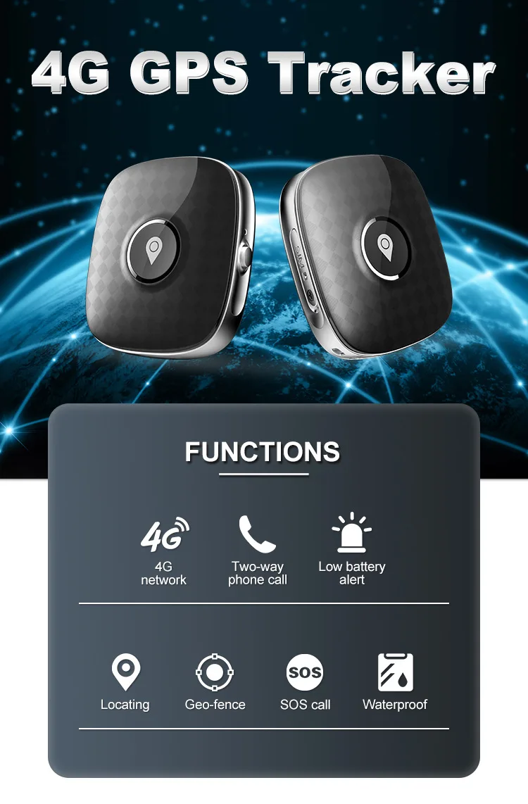 4G GPS locator IP67 waterproof elderly children children SOS voice call MINI anti-lost locator