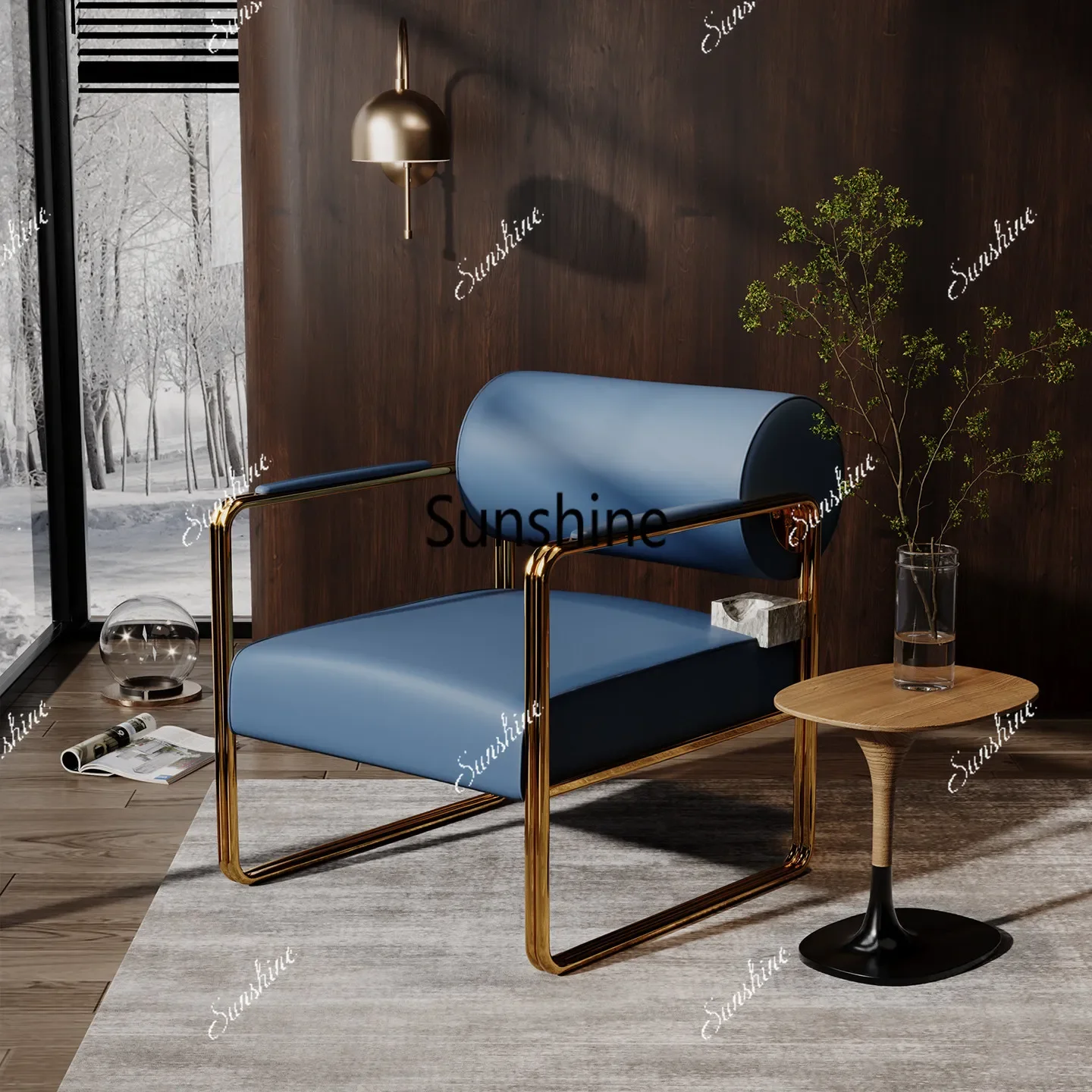 Lobby meeting chair Leisure sofa chair Hotel clubhouse reception negotiation chairTJ