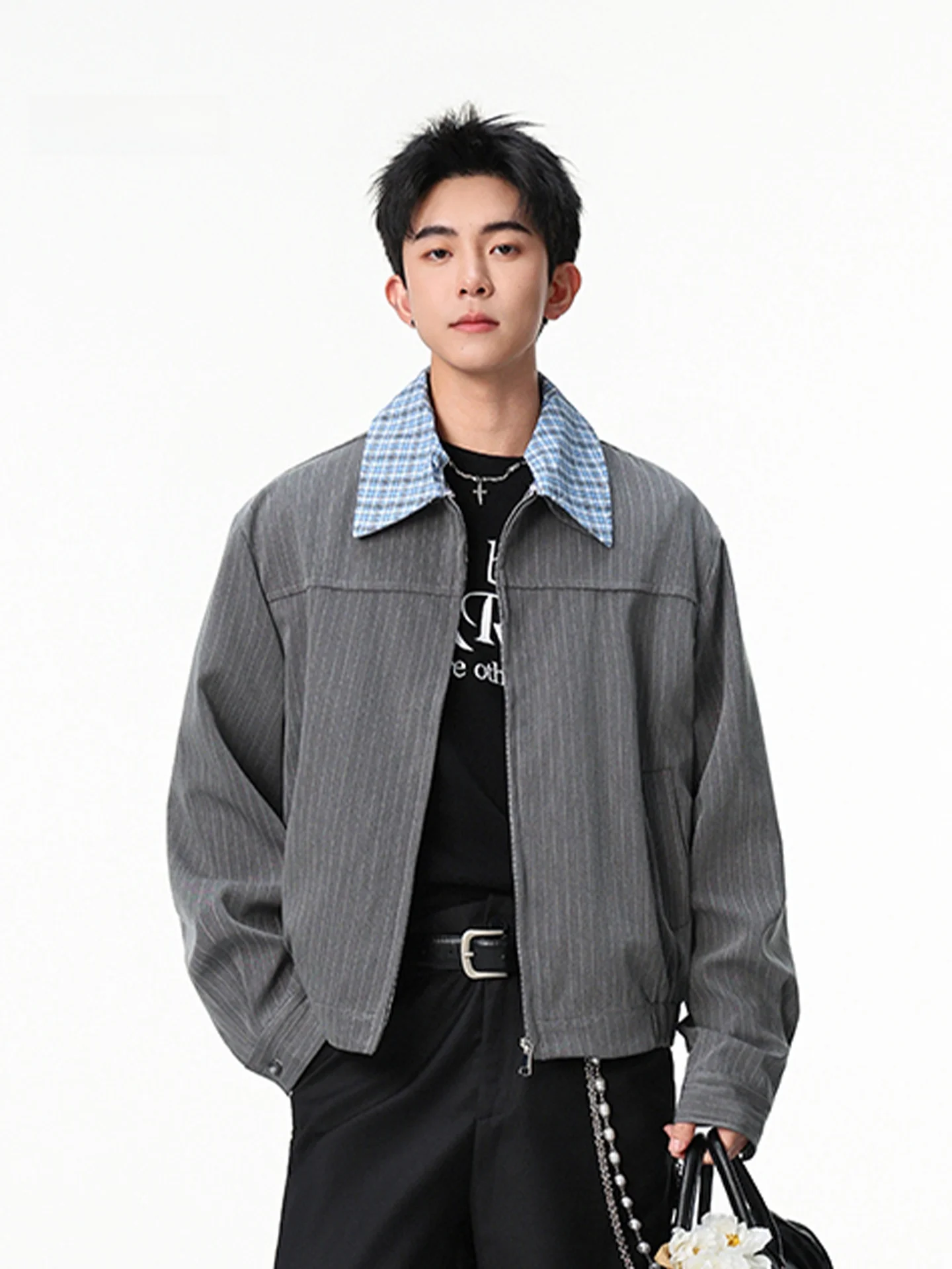 

Мужская куртка в стиле ретро-американо с отстегивающимся воротником, двухслойная, прямого кроя, с полосками на плечах, для осени