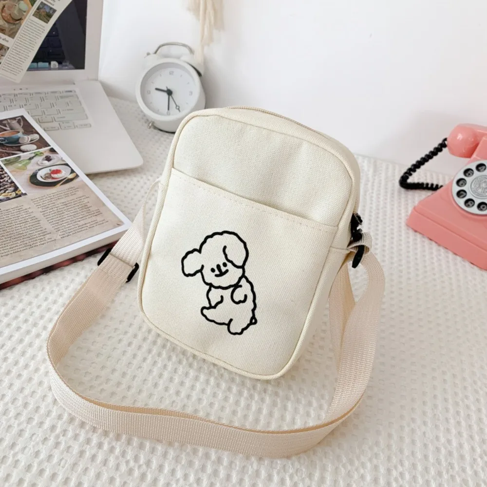 Lovely Print Cute Tote Bag New Canvas Solid Color Shoulder Bag Adjustable Shoulder Strap Crossbody Bag