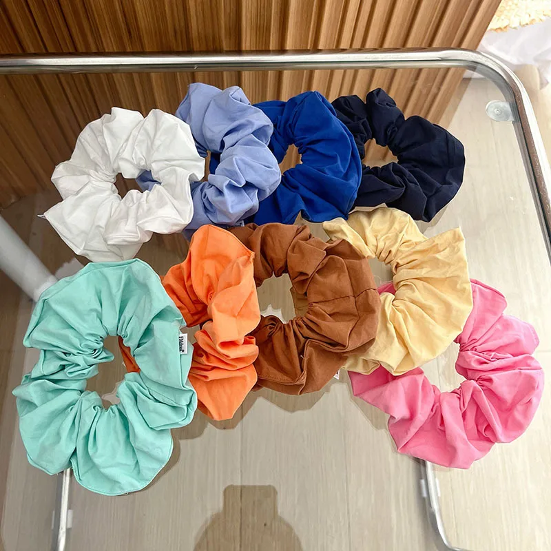 Korean Colored Pleated Scrunchie Headwear for Women Girls Fashion Simple Ponytail Elastic Hair Band Hair Accessories Wholesale