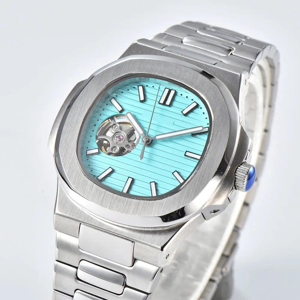 Custom logo 43mm Watch Men's Watch Luxury Stainless Steel Sapphire Glass Case Watch NH38 Automatic Mechanical Waterproof Watch