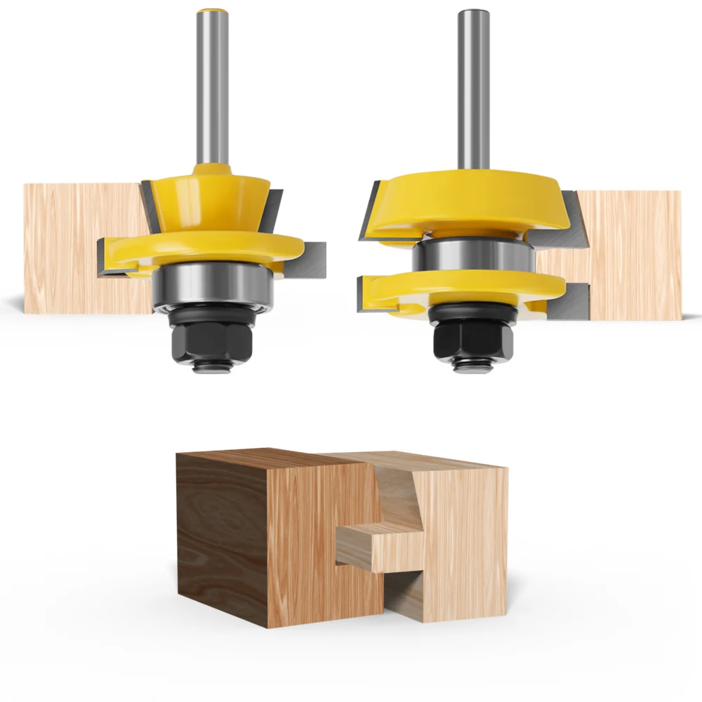 2 pcs 6mm Wood Milling Cutter Tools Shank Carpentry Machine Woodworking Routing Set Milling Head Profile Cutter Para Madera