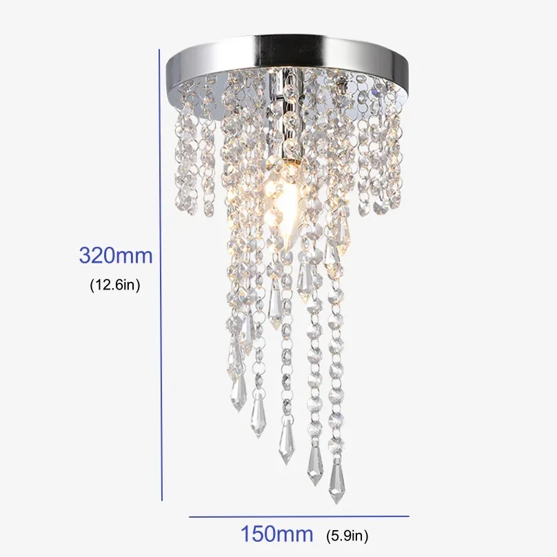 

Daily Chrome/Golden Lustre E14 LED Crystal Ceiling Light Lighting Fixture Kitchen Living Room Passage Crystals Lampadari