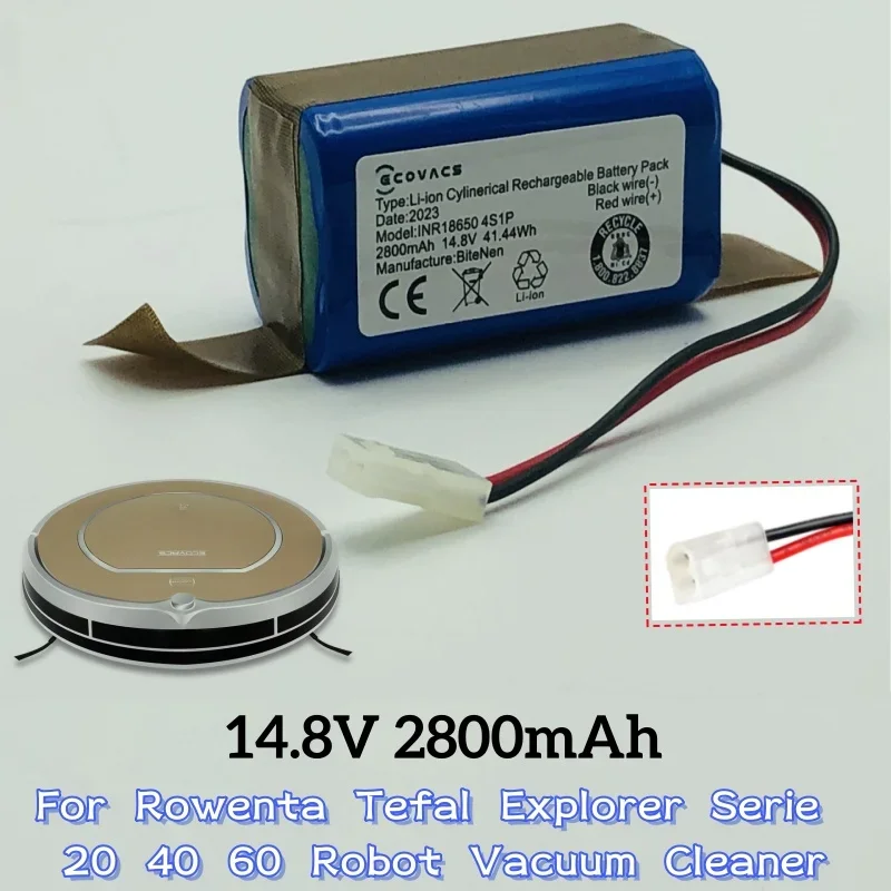 14.8V 2800mAh RS-RT900866 Li-ion Battery For Rowenta Tefal Explorer Serie 20 40 60 Robot Vacuum Cleaner Part