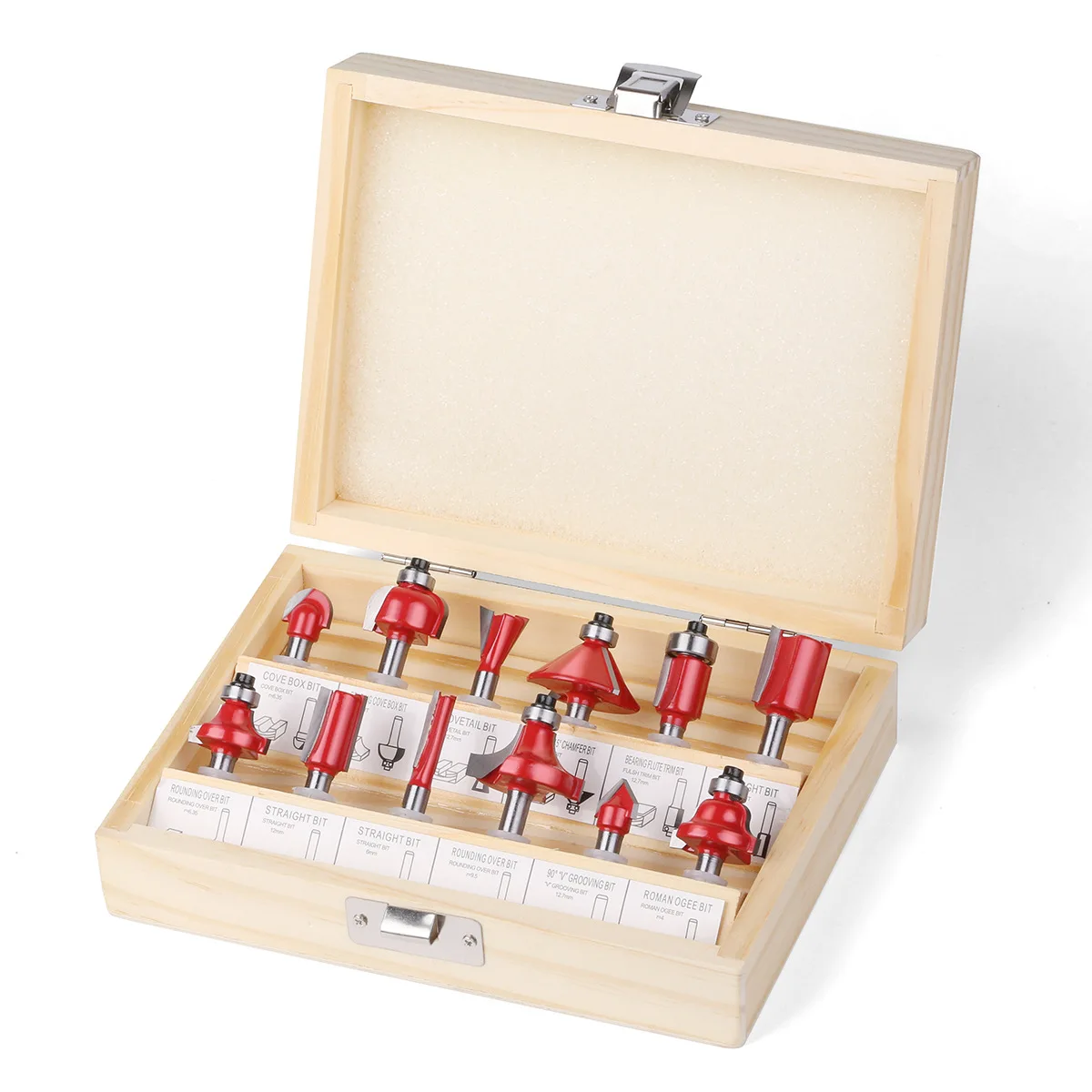 

12PCS Router Bit Set 6mm 1/4" Shank Trimming Straight Milling Cutter Tungsten Carbide Flush Trim Bit Woodworking Round Over Bit