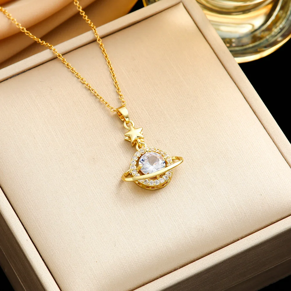 Легкое роскошное невыцветающее ювелирное ожерелье, женский универсальный дизайн, новая простая цепочка на ключицу