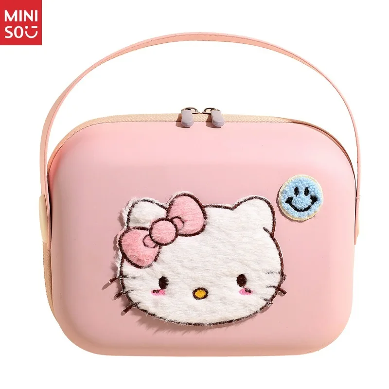 Miniso Dopamine Hello Kitty Makeup Bag, Ins Fashion Portable Toiletry Case for Travel