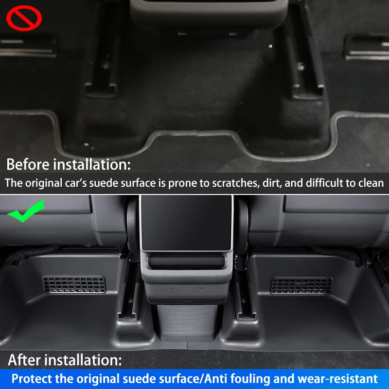 For Tesla New Model YL 2026 Launch TPE Under Seat Corner Guard Seat Slide Rails Protector Cover Anti-Kick Interior Accessories