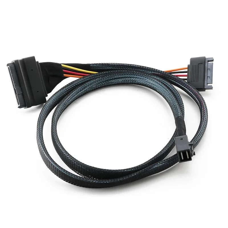 Mini SAS36P HD8643 to MINI SAS 8639+15P power hard disk data connection cable