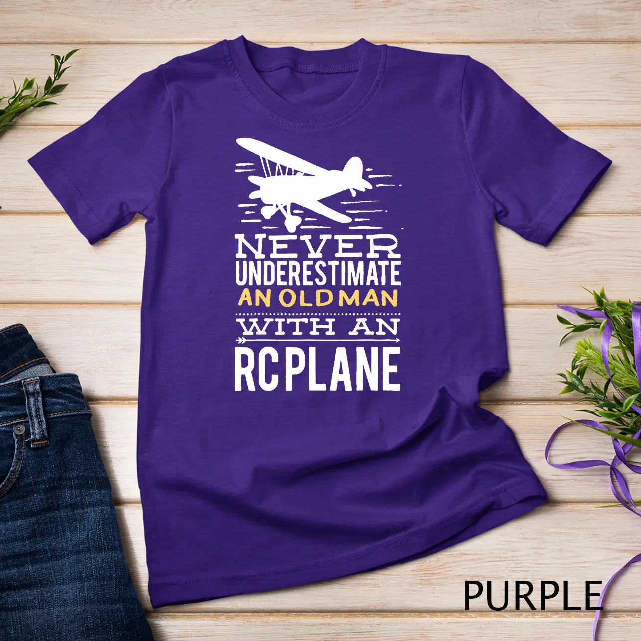 Men Rc Plane Never Understimate Old Man Hobby Pilot T Shirt Sweat